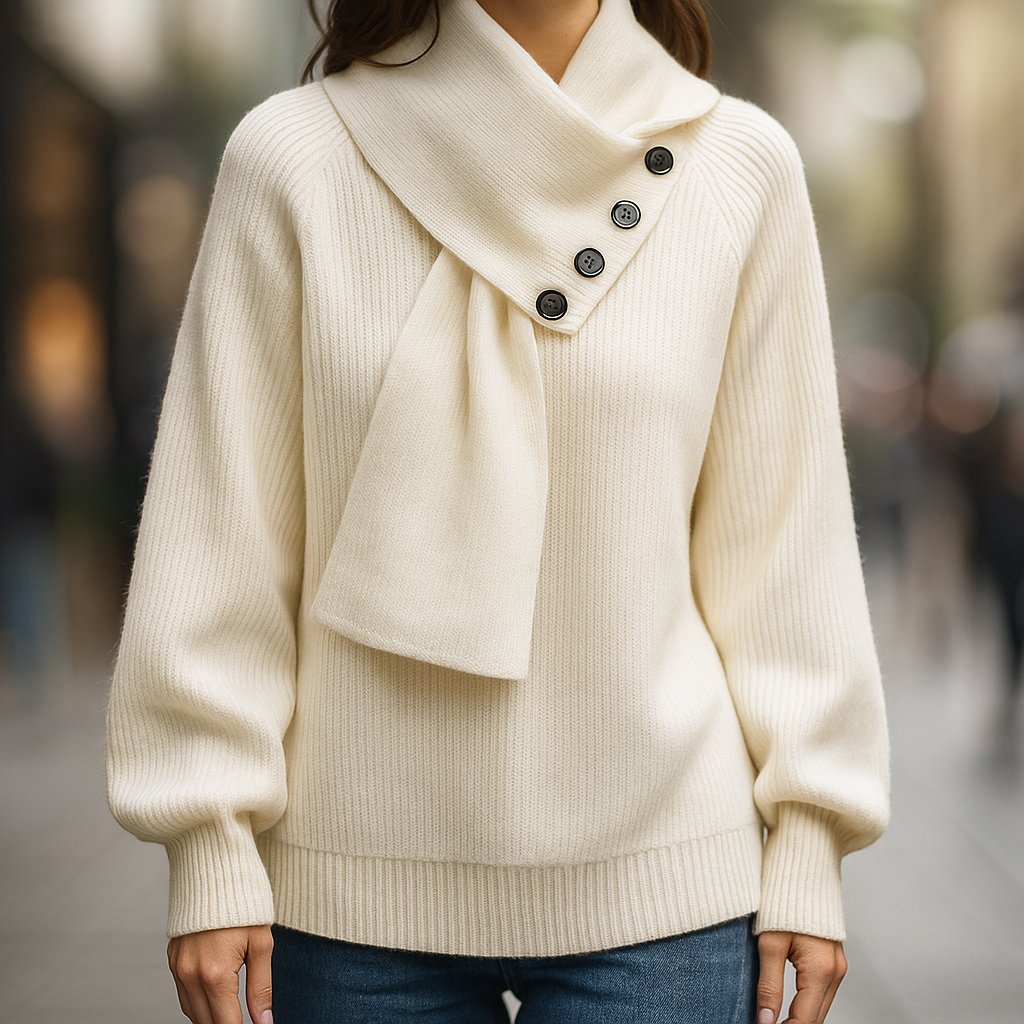 Rowan | Soft Button-Detail Knit Sweater