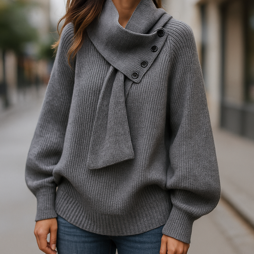 Rowan | Soft Button-Detail Knit Sweater