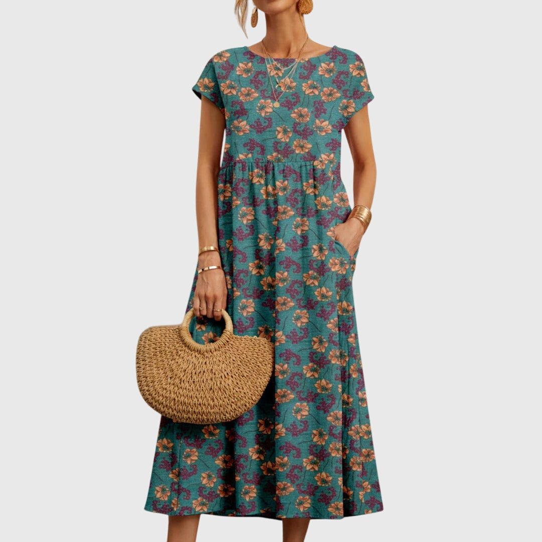 Valenica  | Chic Floral Midi Dress