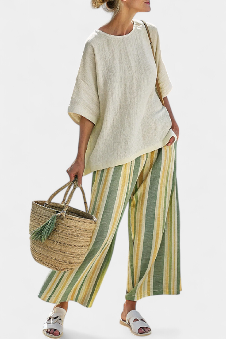 Evelyn | Fresh Lightweight Loose Top and Wide Leg Pants