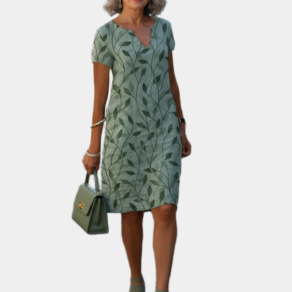 Elara | Botanical Vine Midi Dress