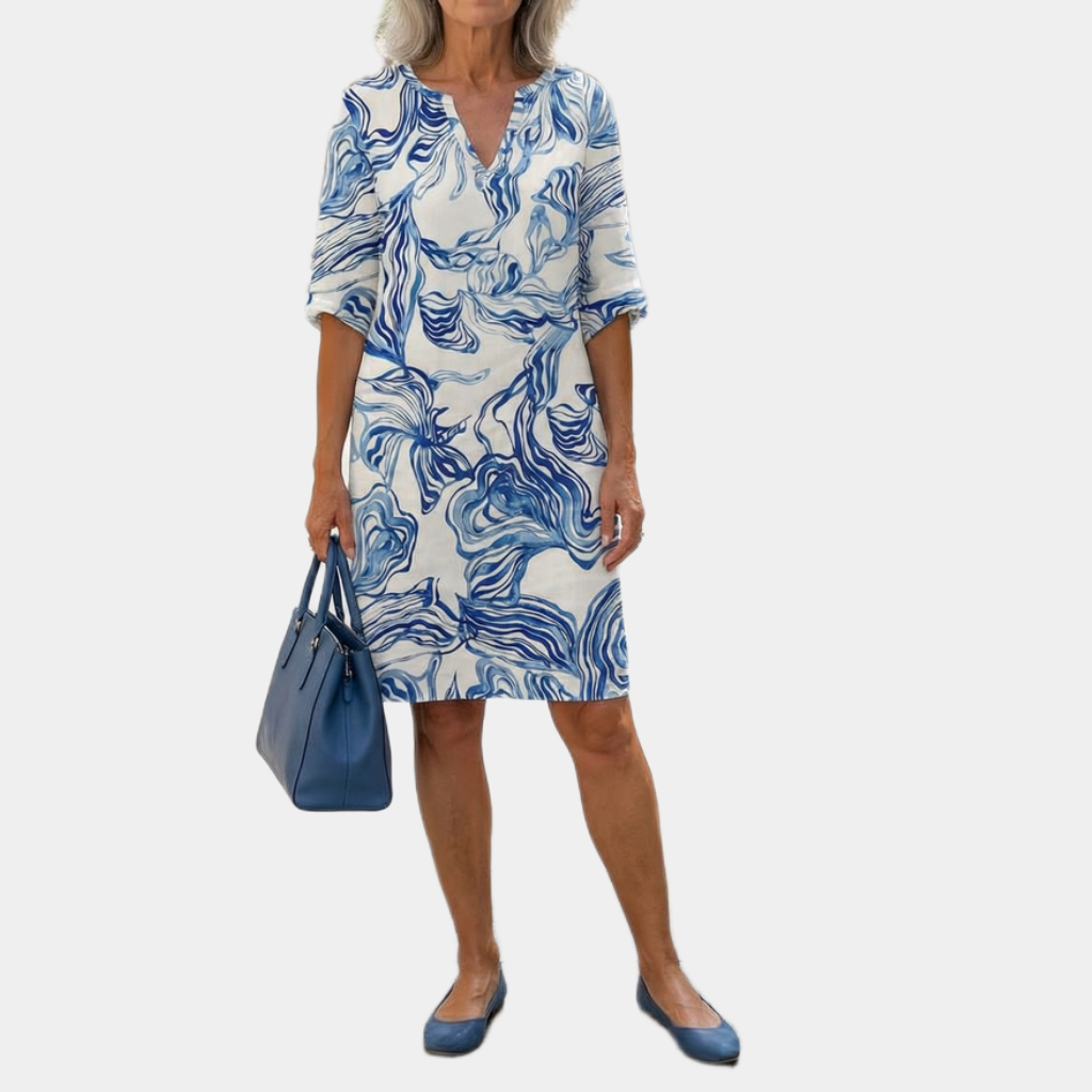 Marian | Abstract Floral Midi Dress