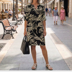 Marian | Abstract Floral Midi Dress