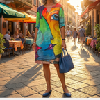 Katherine | Avant-Garde Portrait Midi Dress