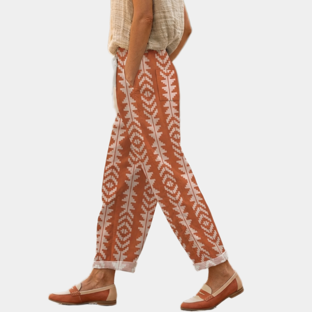 Pamela | Ikat Geometric Trousers