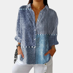 Jolie | Ocean Patchwork Blouse
