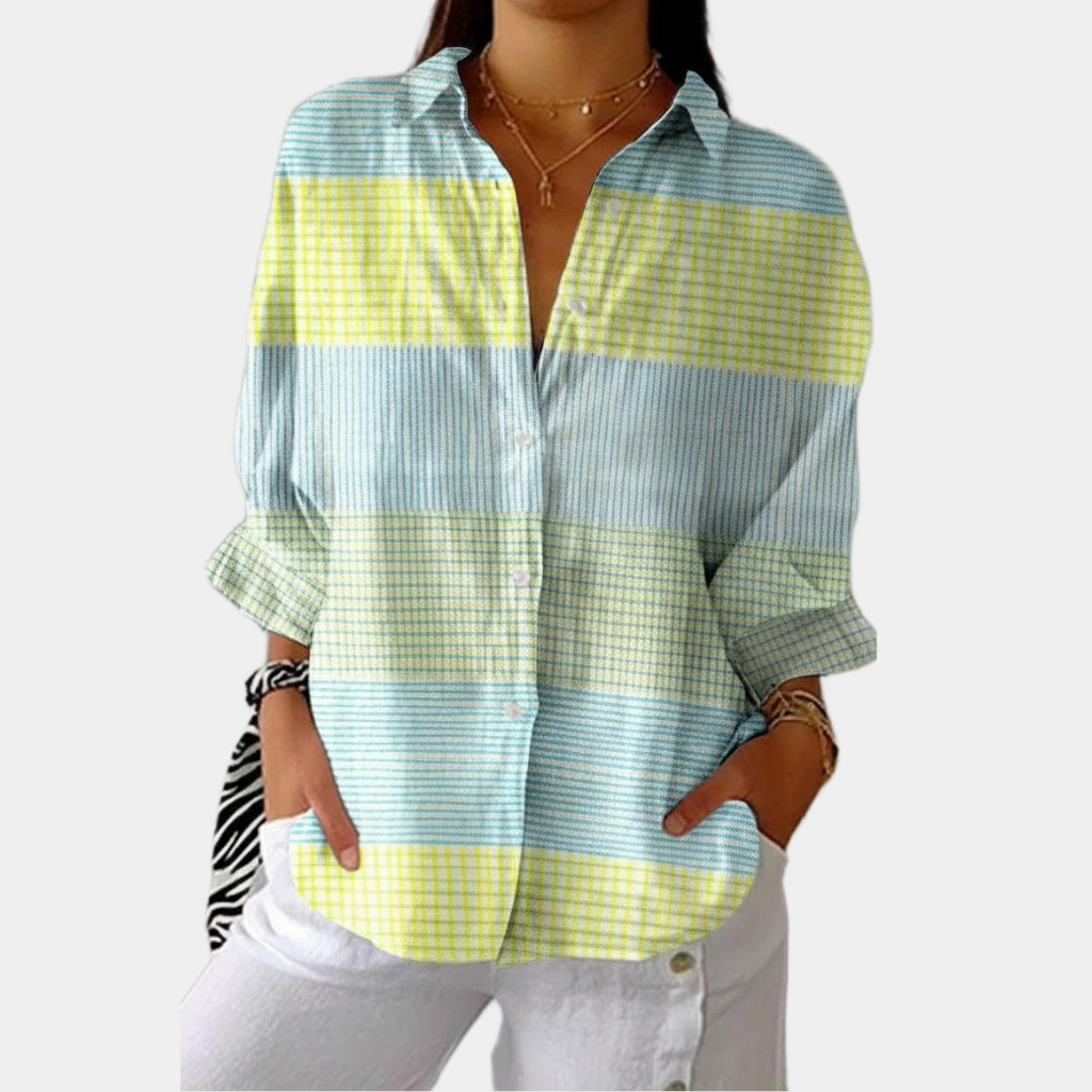 Ines | Pastel Grid Blouse