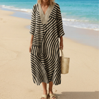 Ava | Sand Swirl Midi Dress