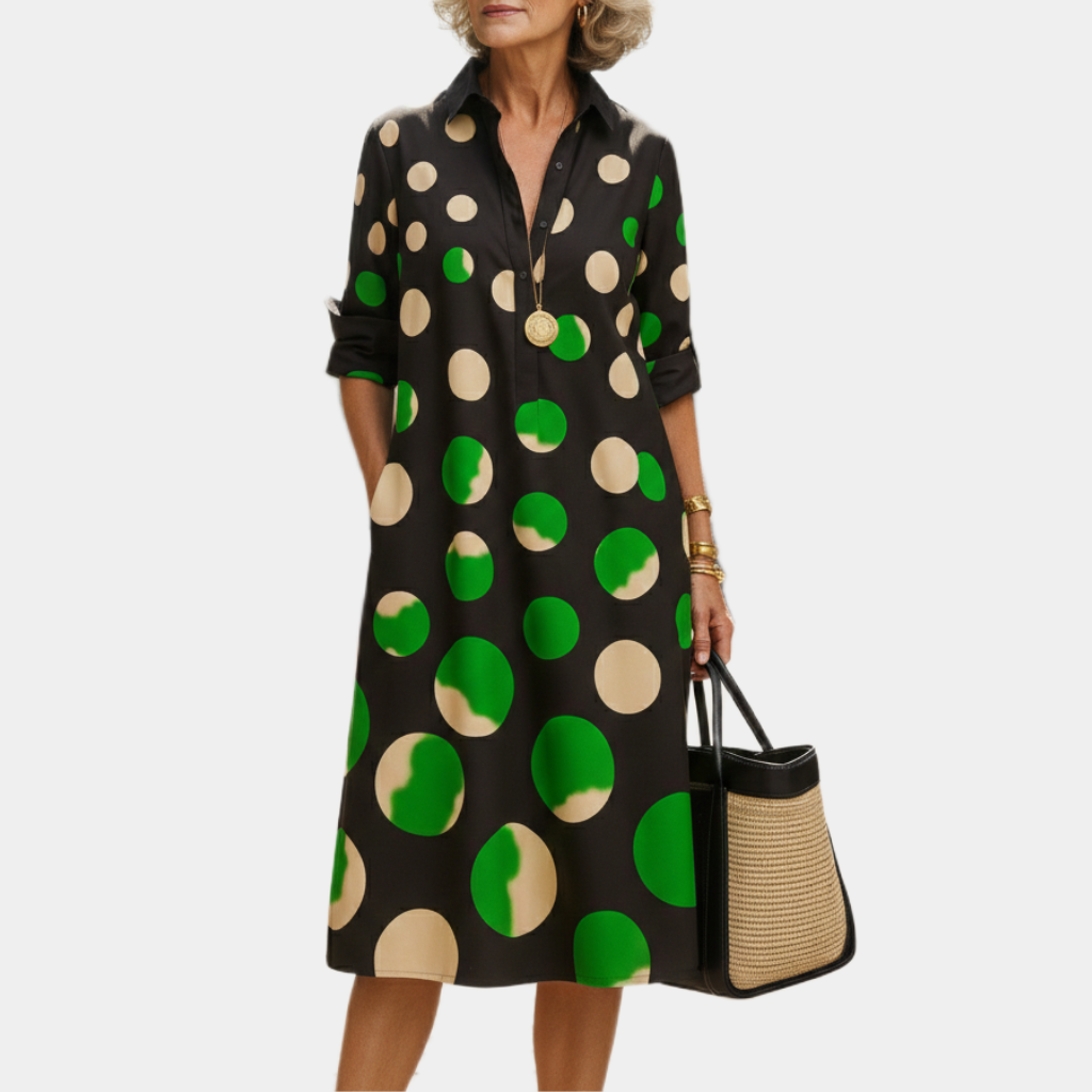 Linda | Lightweight Polka Midi Dress