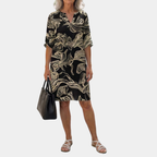Marian | Abstract Floral Midi Dress