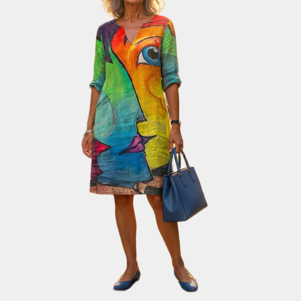 Katherine | Avant-Garde Portrait Midi Dress