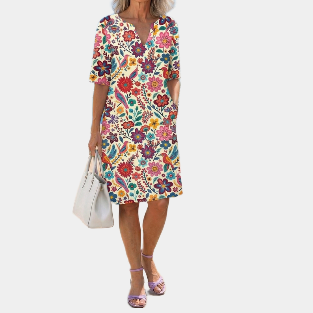 Juliet | Retro Floral Midi Dress