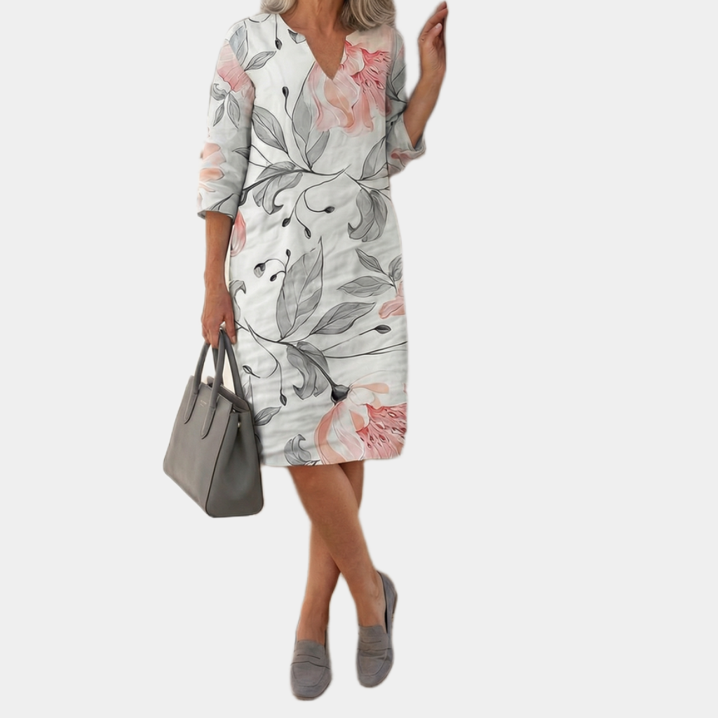 Helena | Painterly Floral Midi Dress