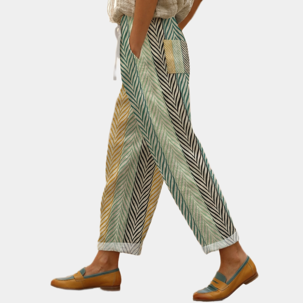 Juliette | Geometric Leaf Trousers