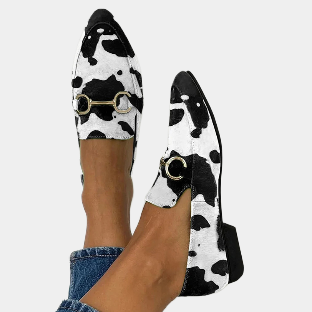 Diana | Printed Buckle Detail Loafers