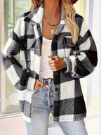 Bridget | Stylish Plaid Fleece Jacket