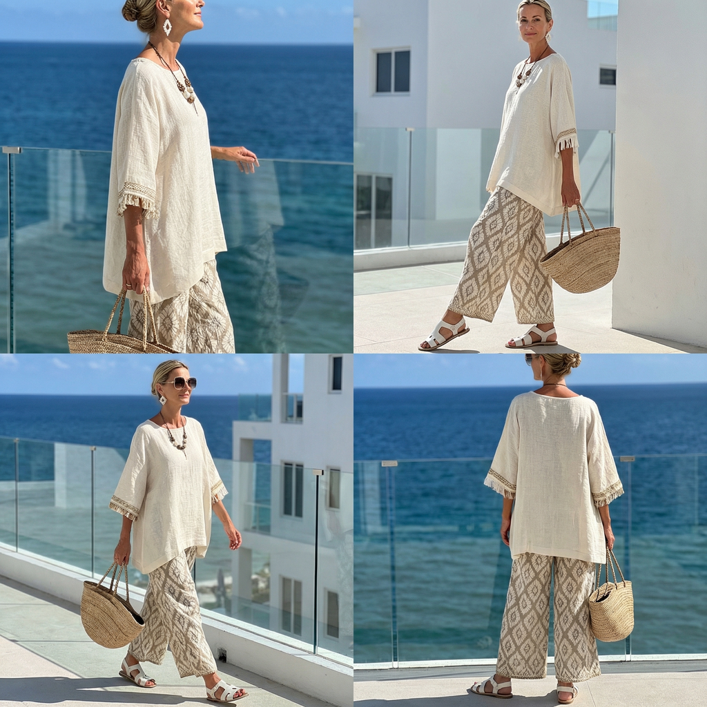 Madeline | Fresh Lightweight Loose Top and Wide Leg Pants