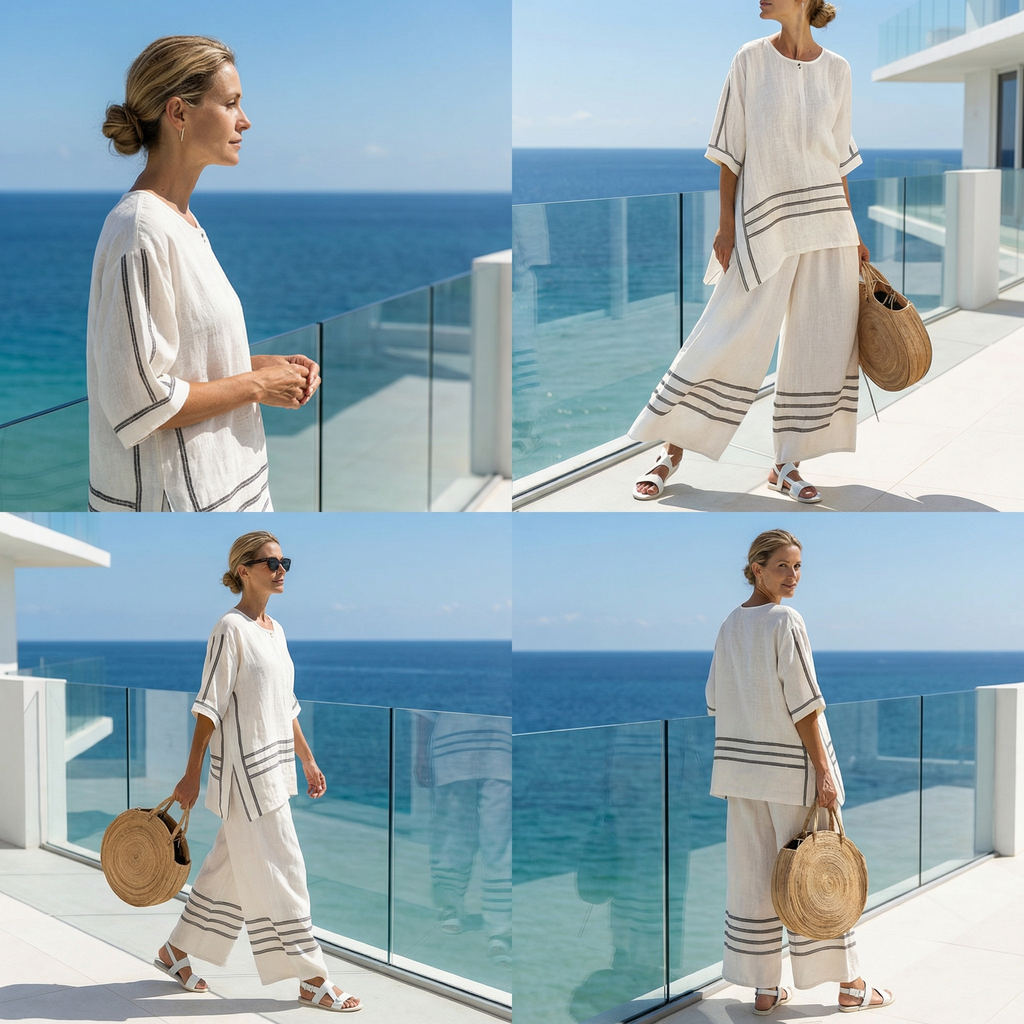 Eleanor | Fresh Lightweight Loose Top and Wide Leg Pants