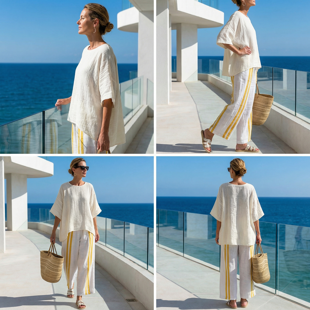 Elizabeth | Fresh Lightweight Loose Top and Wide Leg Pants