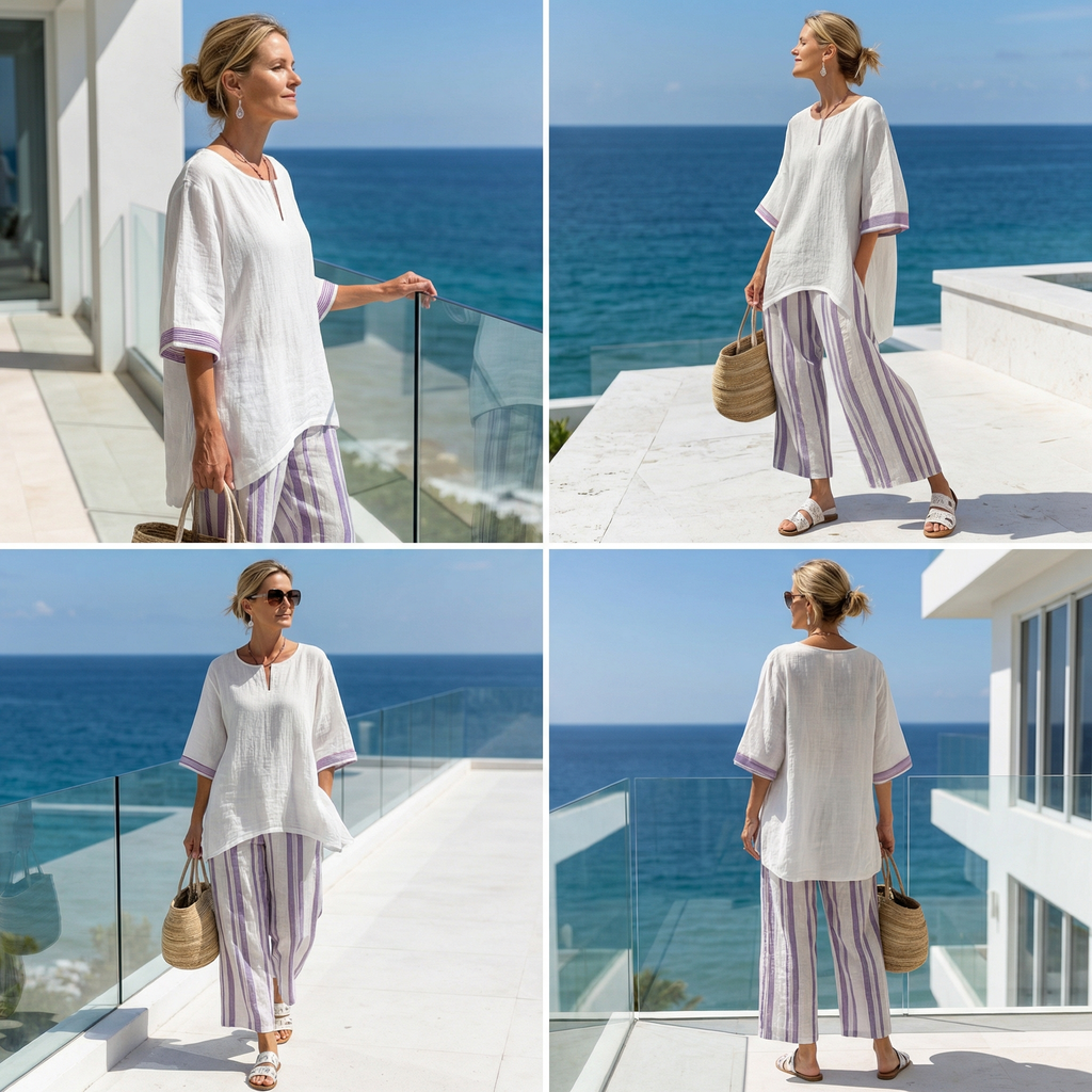 Stella | Fresh Lightweight Loose Top and Wide Leg Pants