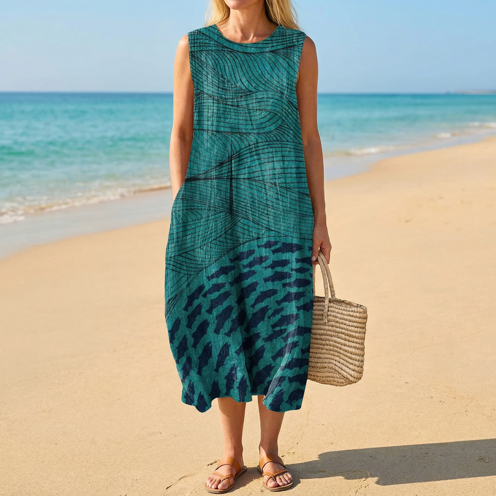 Lydia | Ocean Flow Midi Dress