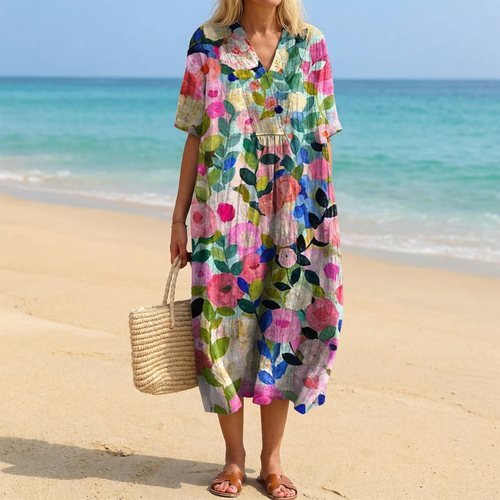 Flora | Boho Bloom Midi Dress