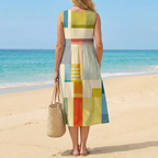 Clara | Retro Radius Midi Dress