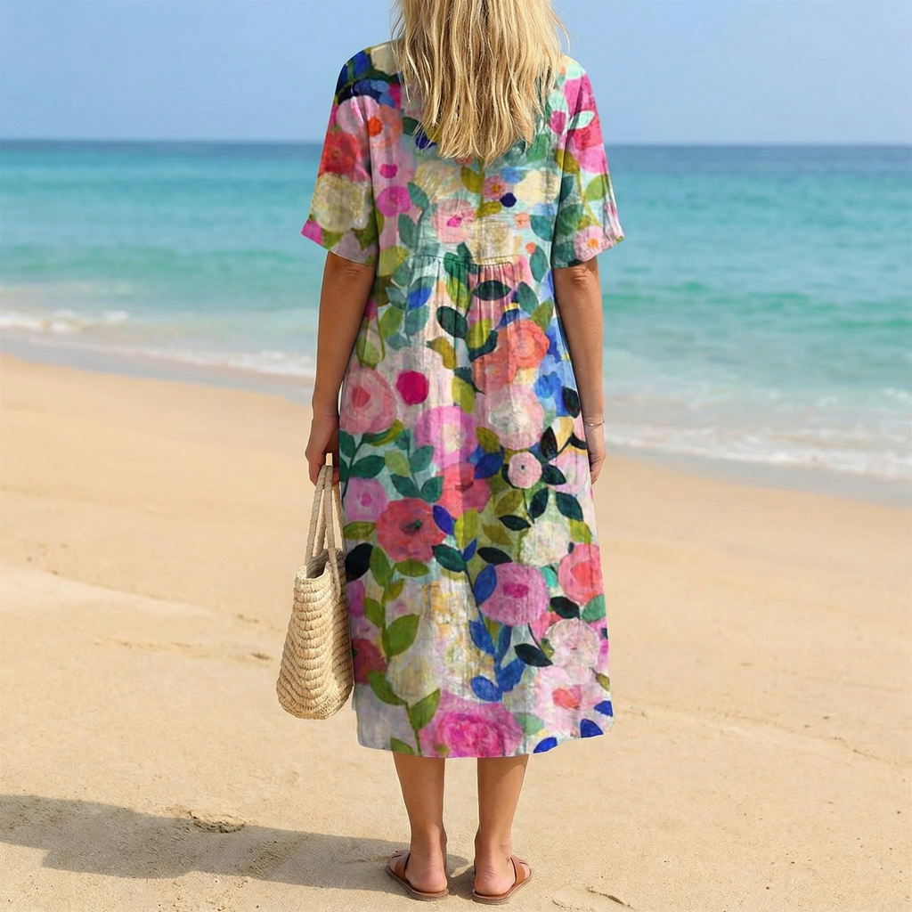 Flora | Boho Bloom Midi Dress