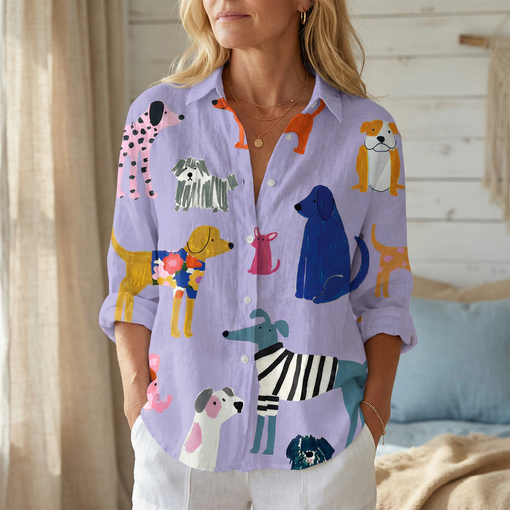 Kim | Playful Dogs Blouse