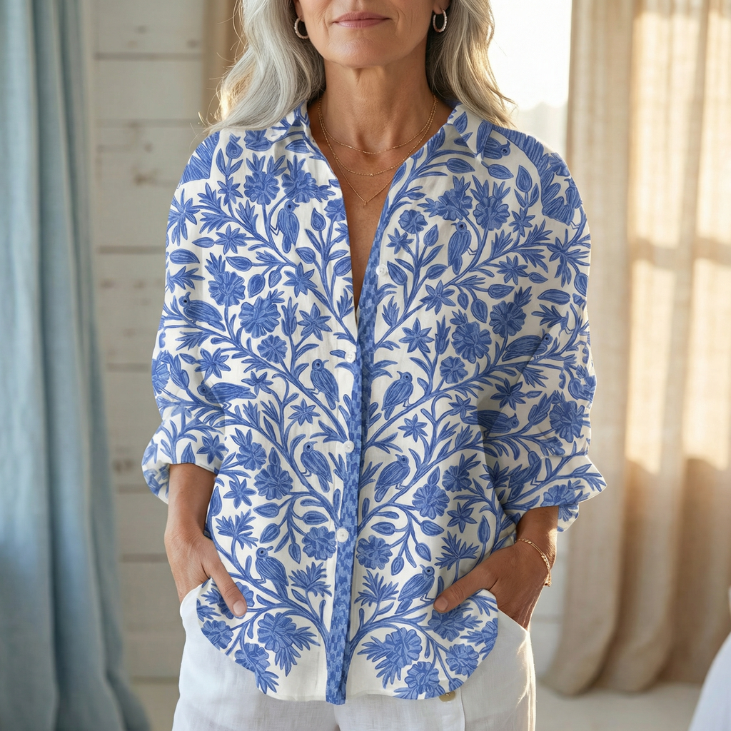 Crystal  | Blue Garden Blouse