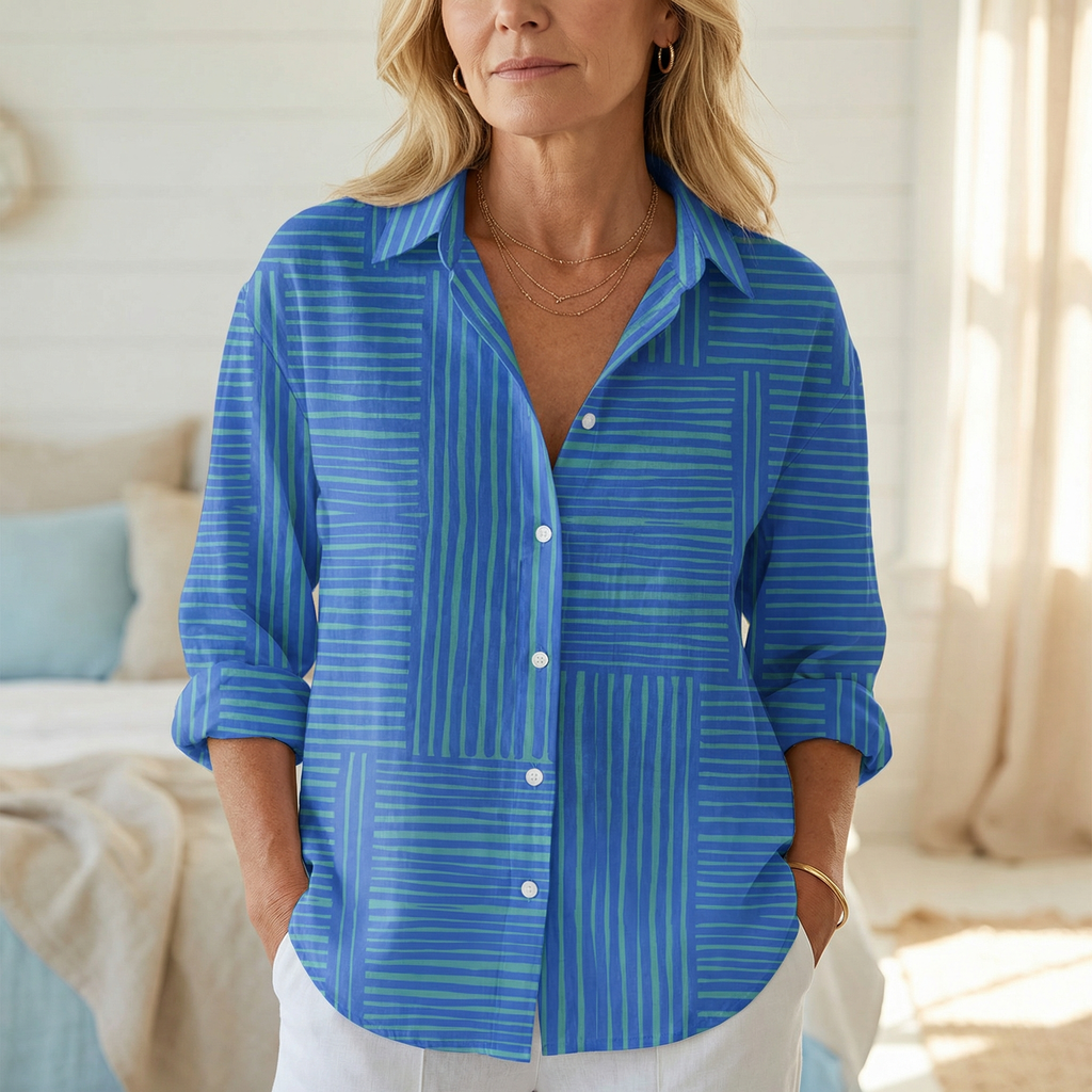 Sienna | Azure Stripe Blouse