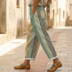 Juliette | Geometric Leaf Trousers