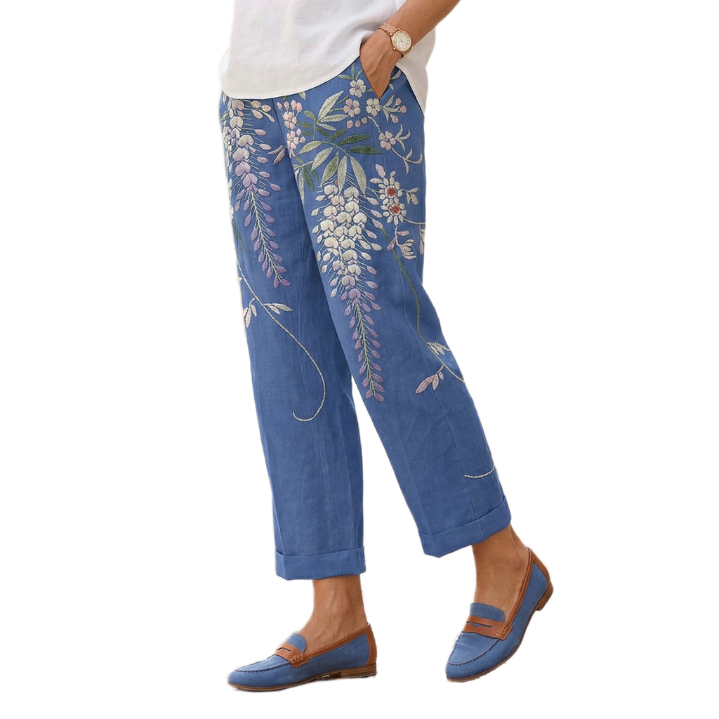 Janice | Cascading Floral Trousers