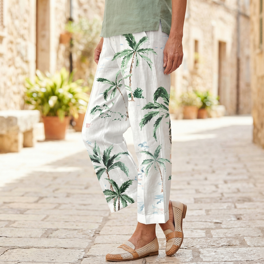 Debra | Botanical Palm Trousers