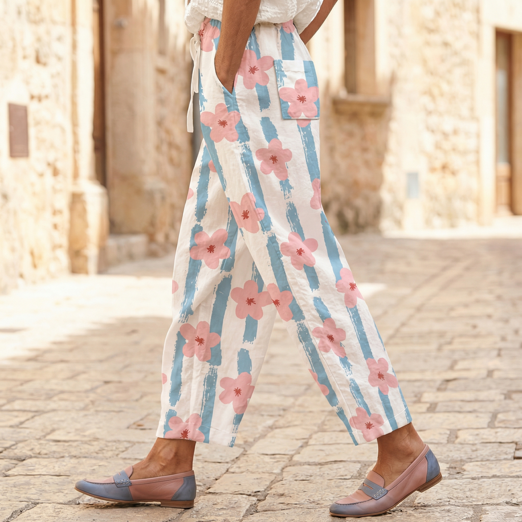 Melissa | Painterly Floral Trousers