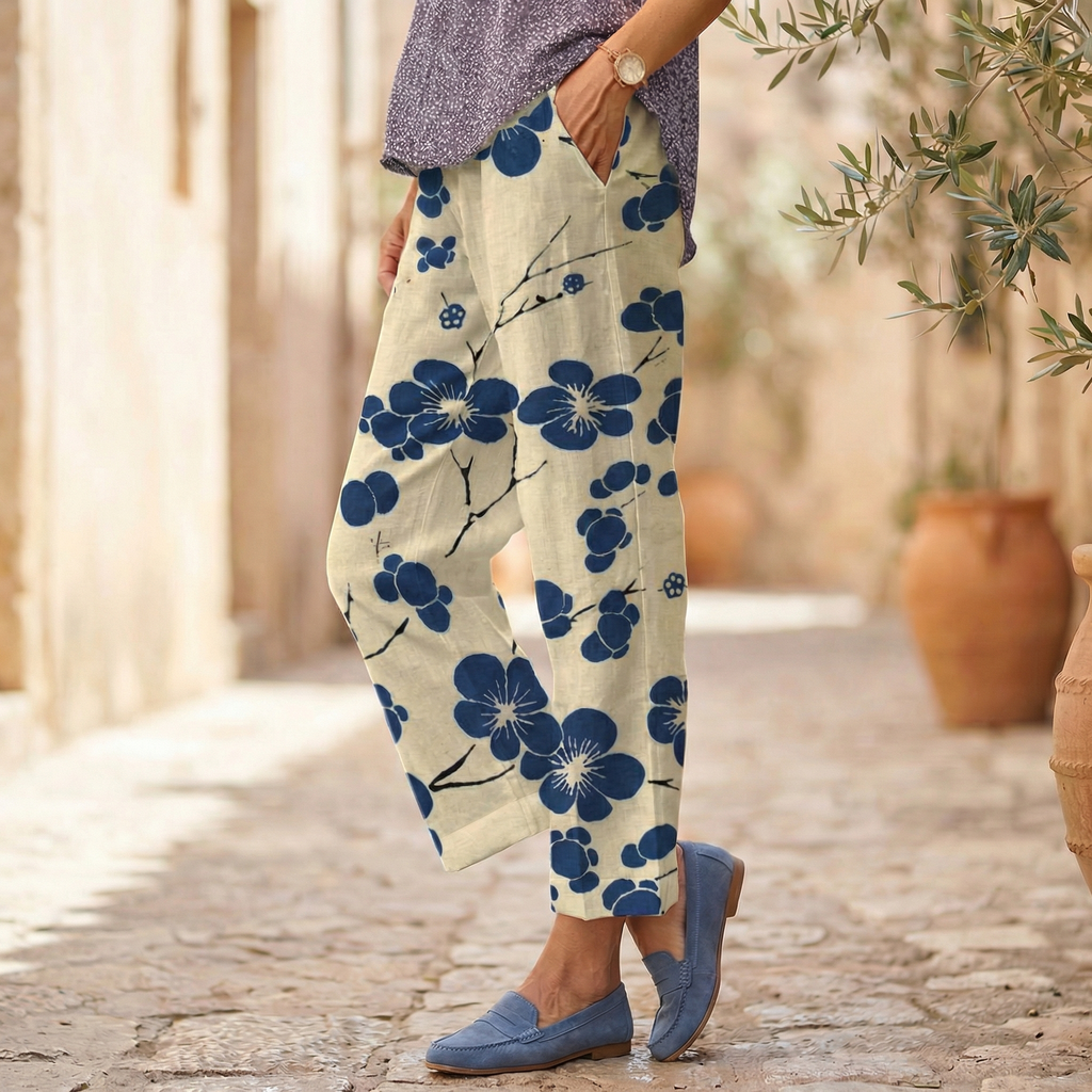 Samantha | Aquarelle Floral Trousers