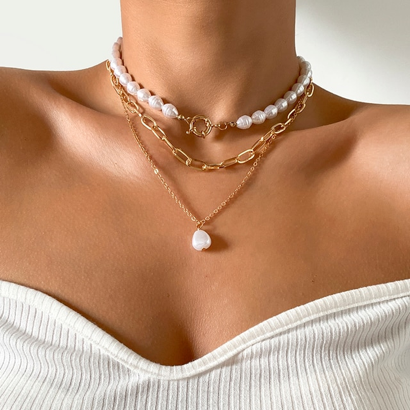 Brenda | Vintage Pearl Necklace in Multi-Layer Design
