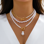 Brenda | Vintage Pearl Necklace in Multi-Layer Design